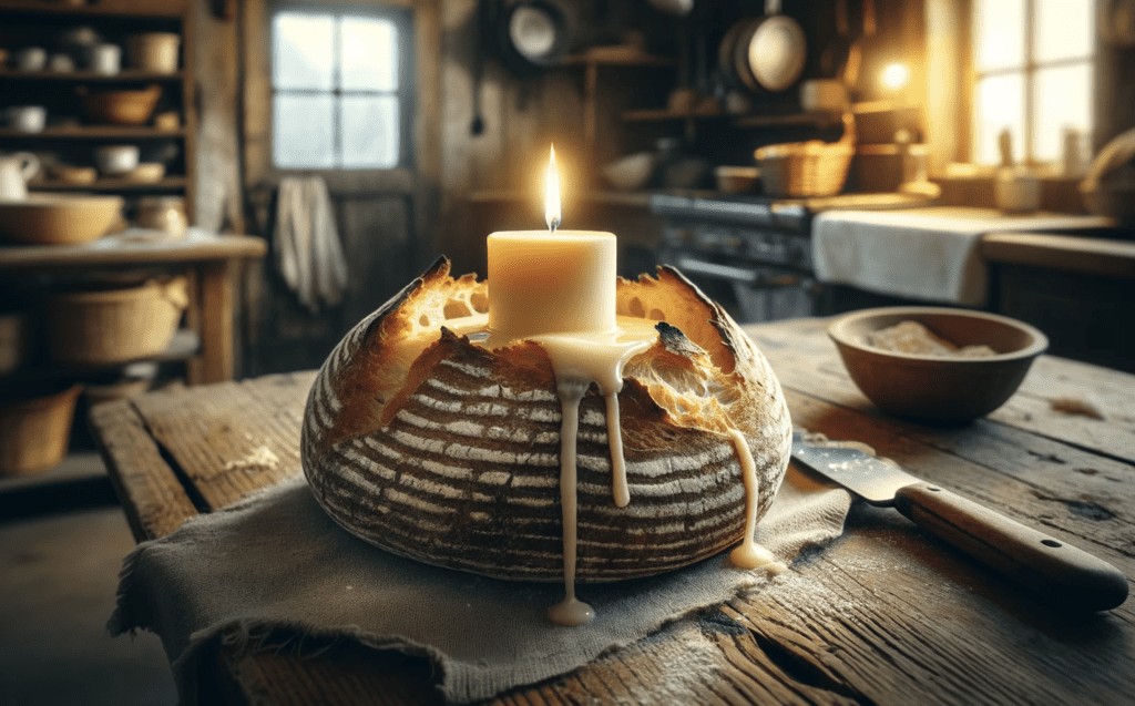 how to recipe guide butter candle inside sourdough bread loaf for dinner party