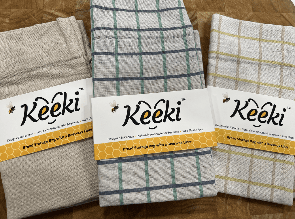 Buy Reusable Breathable Natural Cloth Bread Bags With Beeswax Online in Canada by Keeki Co Brand