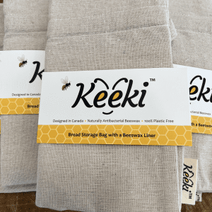 natural cloth bread bag made by keeki co infused with beeswax antibacterial reusable sealable breatheable 2