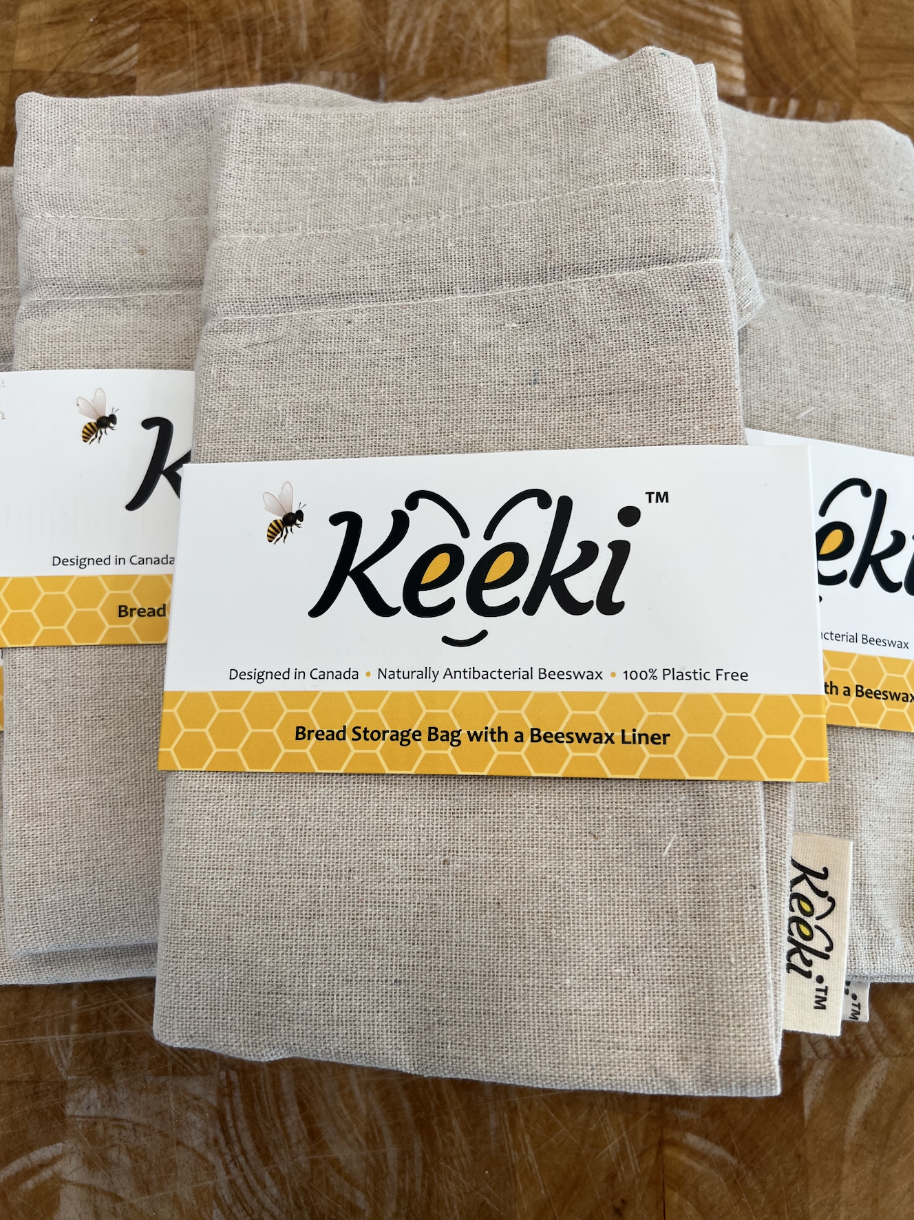 natural cloth bread bag made by keeki co infused with beeswax antibacterial reusable sealable breatheable 2