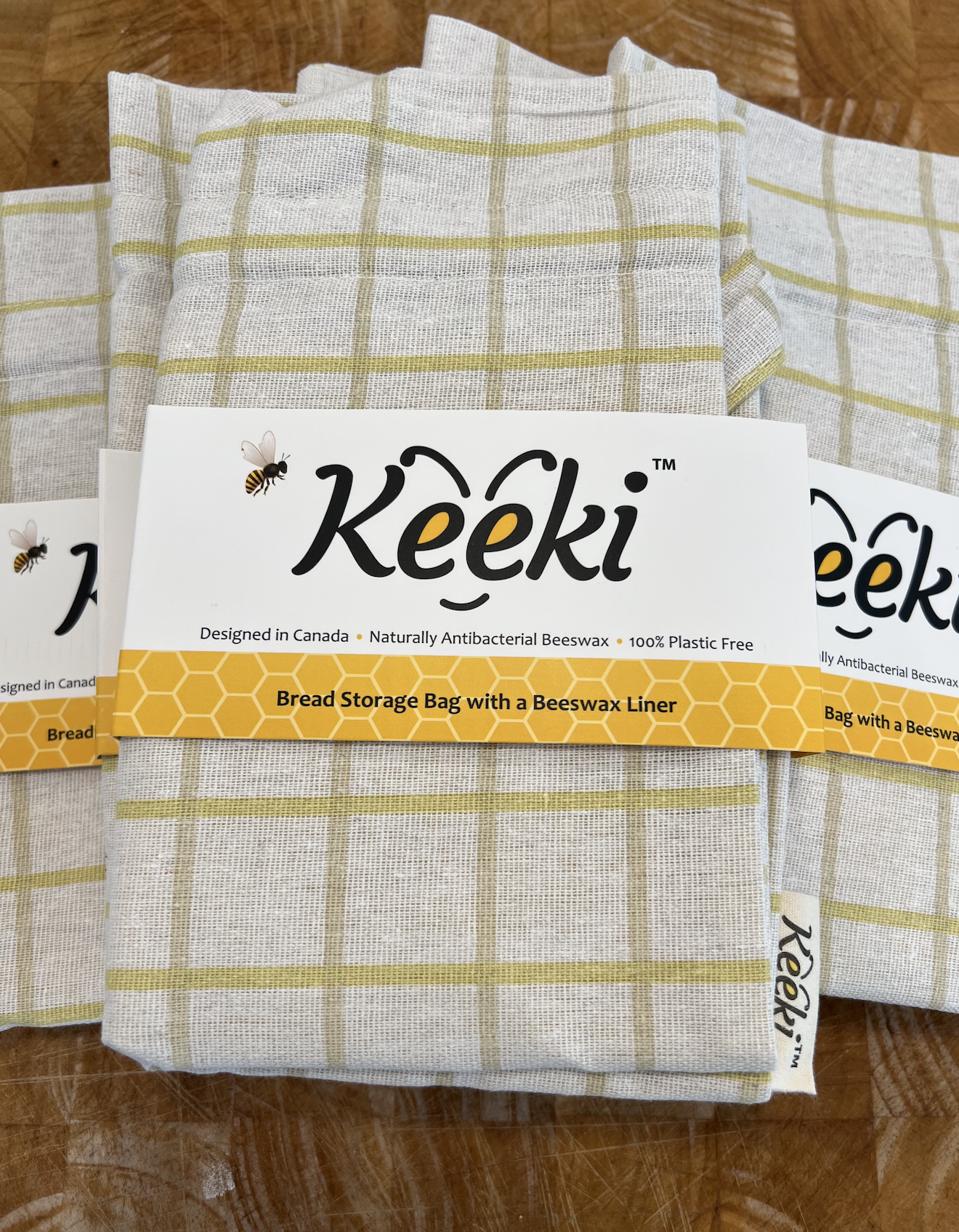 yellow cloth bread bag made by keeki co infused with beeswax antibacterial reusable sealable breatheable 2