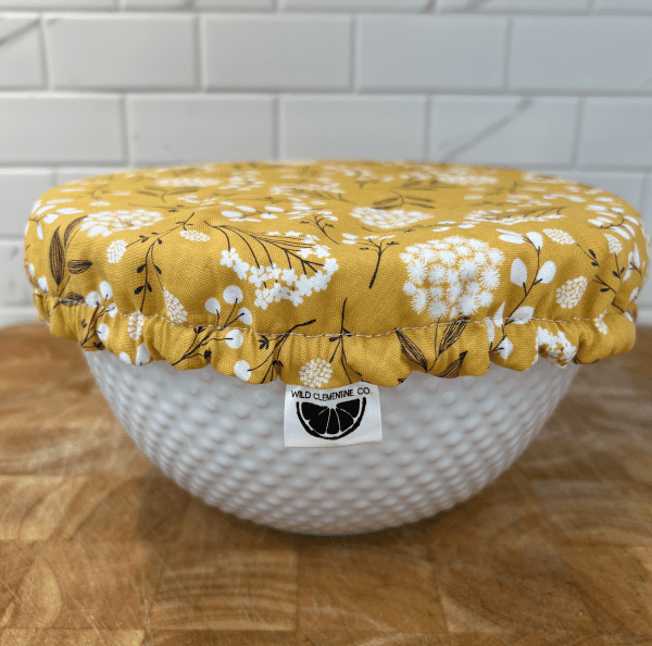 buy reusable bowl cover in yellow floral colour from wild clementine online in canada 2