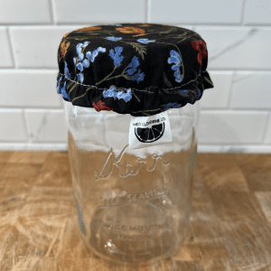 buy sourdough starter jar cover in grey floral colour from wild clementine online in canada 2