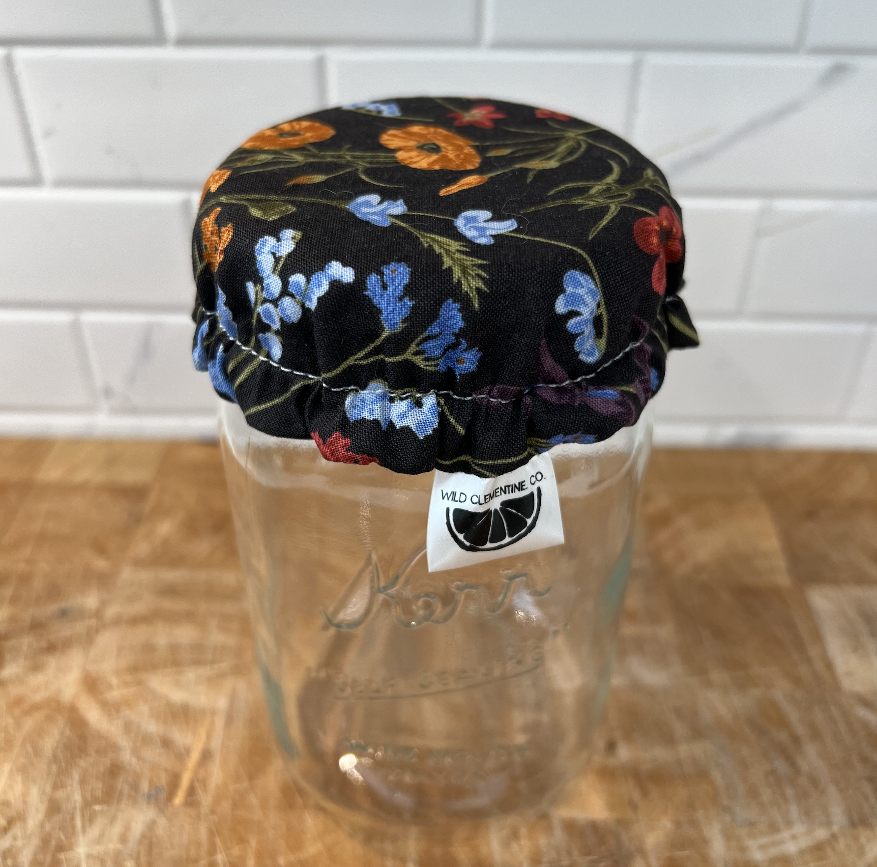 buy sourdough starter jar cover in grey floral colour from wild clementine online in canada 3