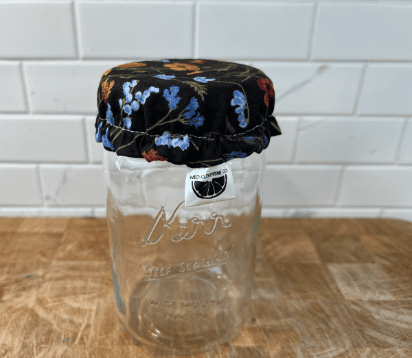 buy sourdough starter jar cover in grey floral colour from wild clementine online in canada