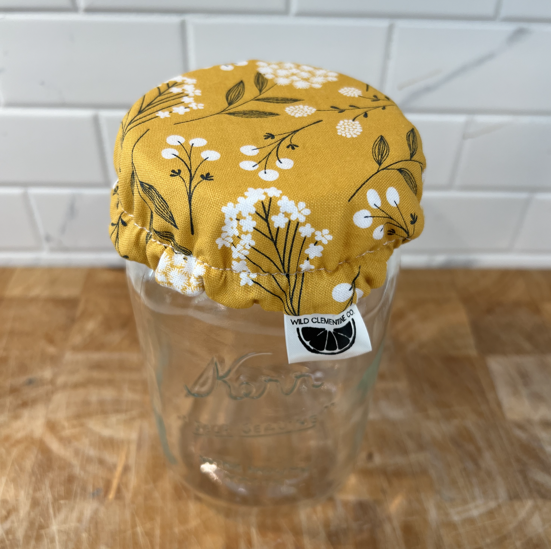 buy sourdough starter jar cover in yellow floral colour from wild clementine online in canada 3