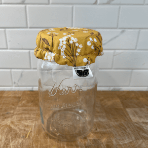 buy sourdough starter jar cover in yellow floral colour from wild clementine online in canada