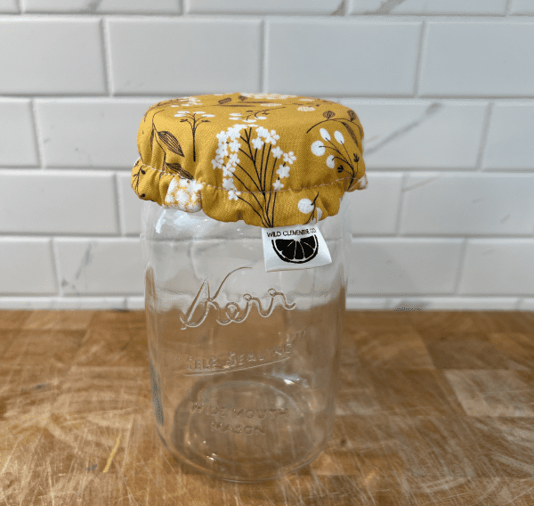 buy sourdough starter jar cover in yellow floral colour from wild clementine online in canada