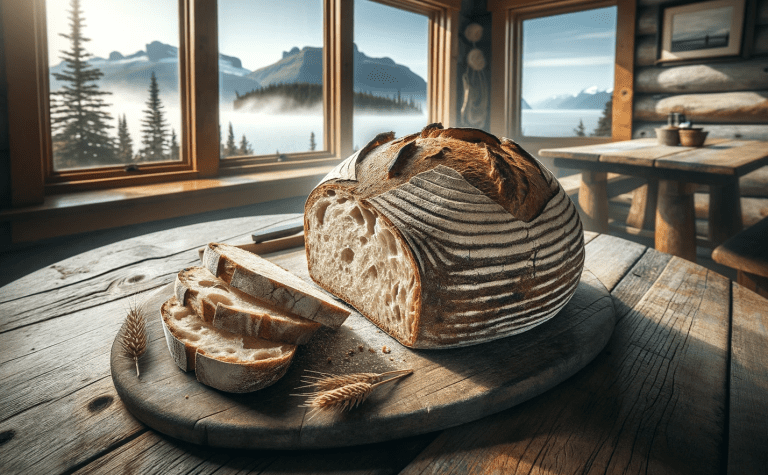 how to calculate calories in sourdough bread using formula for flour types and dough volume per slice and whole loaf
