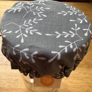 Sourdough Starter Jar Cover Reusable Washable Lined Handmade in Canada from Recycled Vintage Cotton Fabric Exclusive Limited Edition Floral Color 4