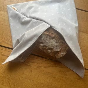 bread bag for sourdough storage reusable washable reversible handmade in canada recycled vintage cotton fabric exclusive limited edition drop in star color 4