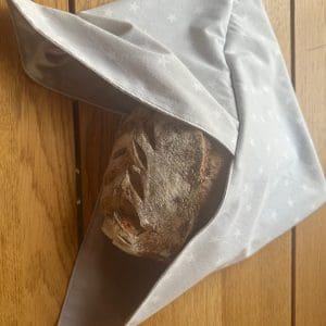 bread bag for sourdough storage reusable washable reversible handmade in canada recycled vintage cotton fabric exclusive limited edition drop in star color 5
