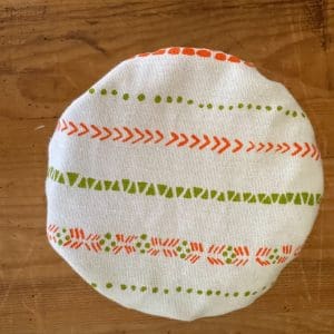 buy homestead sourdough starter jar cover online in canada handmade with reclaimed repurposed recycled reused vintage fabric cloth linens