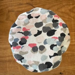 buy polka dots sourdough starter jar cover online in canada handmade with reclaimed repurposed recycled reused vintage fabric cloth linens