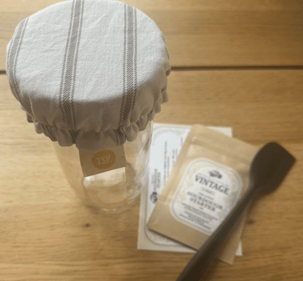 buy sourdough starter kit online in canada handmade with repurposed recycled fabric includes vintage mason jar and shipping with canada post xpresspost 4